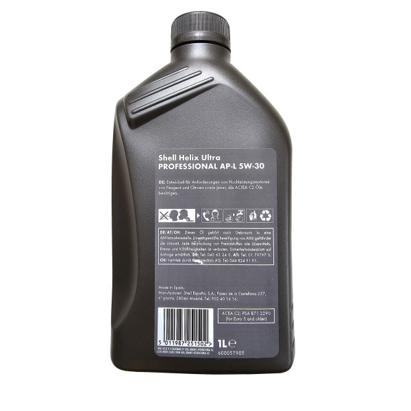 Shell Helix Ultra Professional AP L 5W30 Motoröl 1L Flasche ahw shop