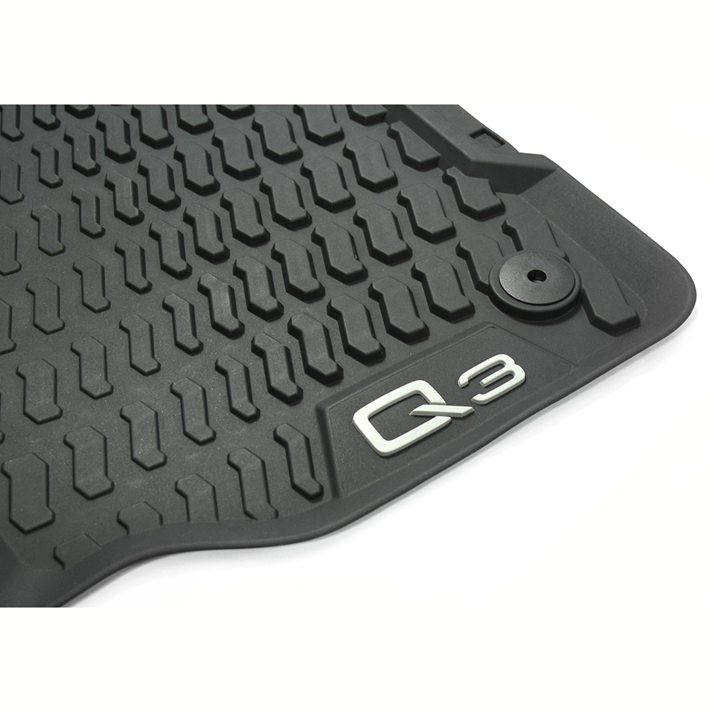 ahw-shop - Fußmatten Gummimatten Q3 Original und VW Audi (F3) AUDI Gummi vorn Original Zubehör Allwettermatten | schwarz Ersatzteile