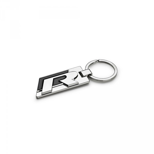 Original VW R Schlüsselanhänger Key tag Keyring Metall Anhänger silber