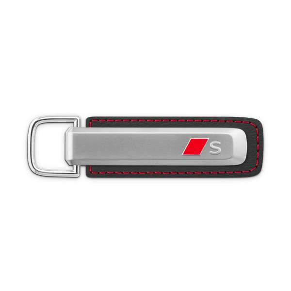 Original Audi Schlüsselanhänger S Raute Logo Metall Leder Schlüsselband Keyring 3182500200