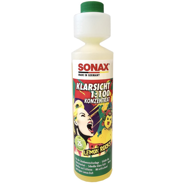 SONAX Scheibenreiniger Lemon Rocks Konzentrat 1:100 Wischwasser 250ml Sommer 03701410