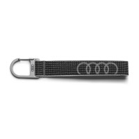 Original Audi Schlüsselanhänger Schlüsselband Schlaufe Ringe Logo Karabiner grau 3182400300 Original Audi Schlüsselanhänger Schlüsselband Schlaufe Ringe Logo Karabiner grau 3182400300