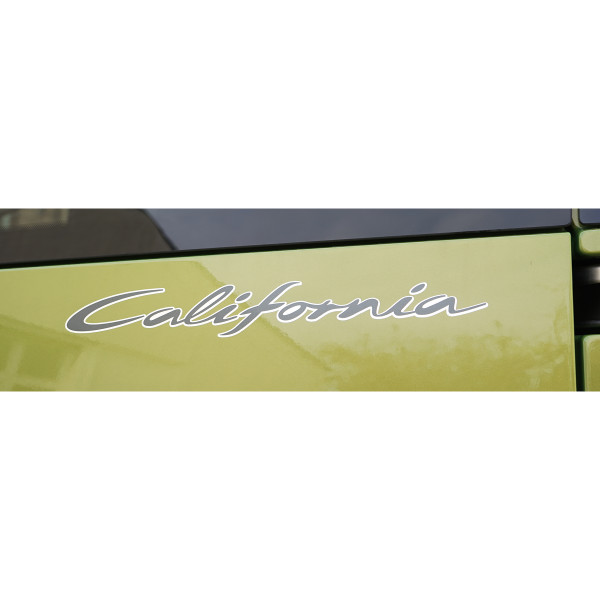 Original VW Caddy 5 (SB) California Schriftzug seitlich Schiebetür Logo indiumgrau/chrom