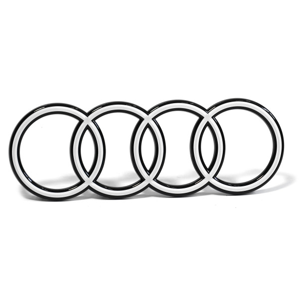 Original Audi A3 (8Y) Facelift Ringe Kühlergrill Black Edition Emblem Logo weiß 85E85360590A