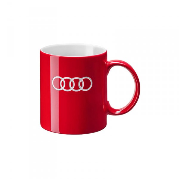 Audi Ringe Tasse rot Original Audi Sport Porzellantasse