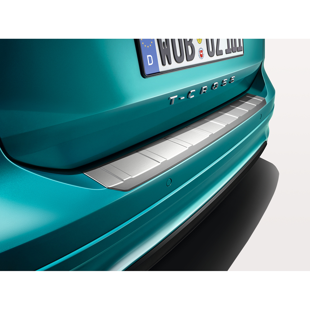 SCHWARZ ABS Kunststoff Ladekantenschutz Stoßstange Schutz Abdeckung Made in  Germany für VW T-Cross ab 2018- 