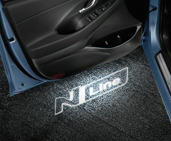 Original Hyundai N-Line LED Türprojektion Projektor Logo Emblem weiß Vordertüren 99651ADE00NL