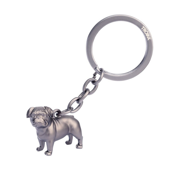 Schlüsselanhänger BUDDY Hund Mops Keyring Metallguss Anhänger KR24-06