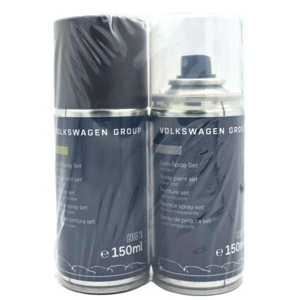 Original VW Lackspray-Set black oak brown metallic Lackcode LB8R Basislack Klarlack LLS0M6B8R
