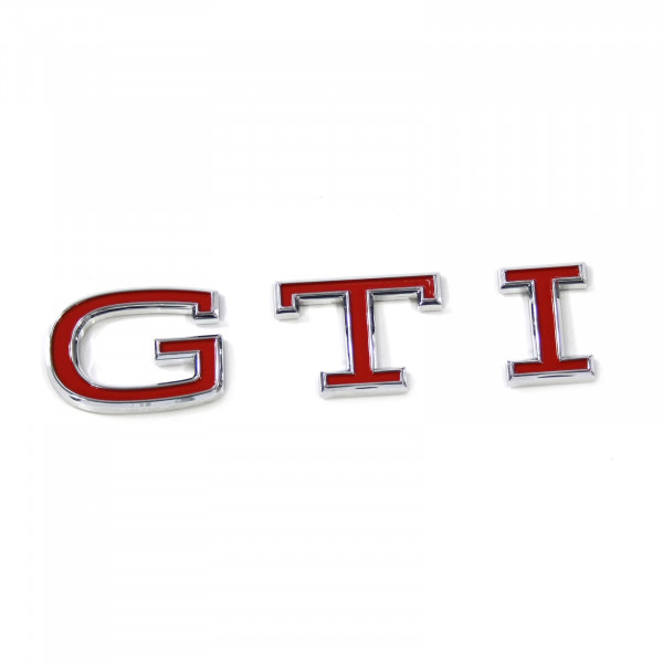 Original VW GTI Schriftzug Aufkleber Heckklappe Emblem Design Tuning Logo  chrom/rot