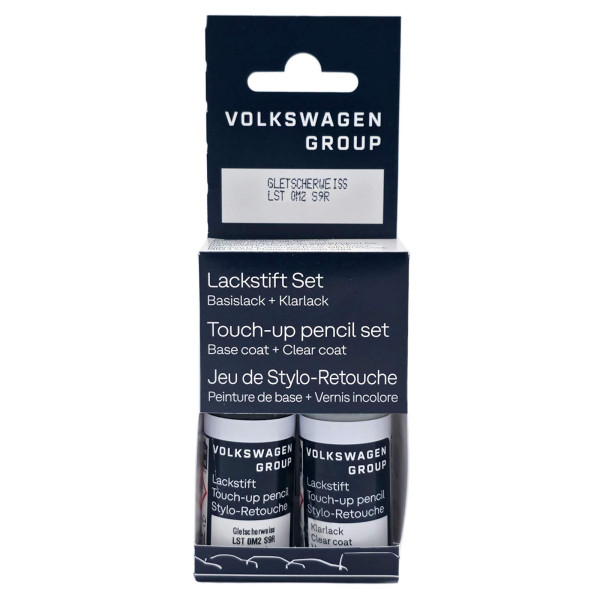 Original VW Lackstift-Set gletscherweiss metallic Lackcode LS9R Basislack Klarlack LST0M2S9R