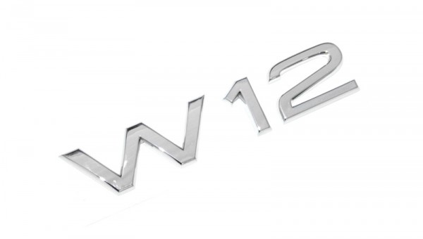 Schriftzug W12 Original Audi Tuning Emblem Heckklappe Typzeichen Chrom