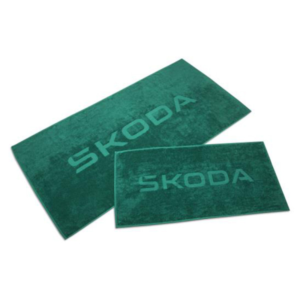 Original Skoda Badetuch Handtuch Set Strandtuch Baumwolle grün 6U0084500549