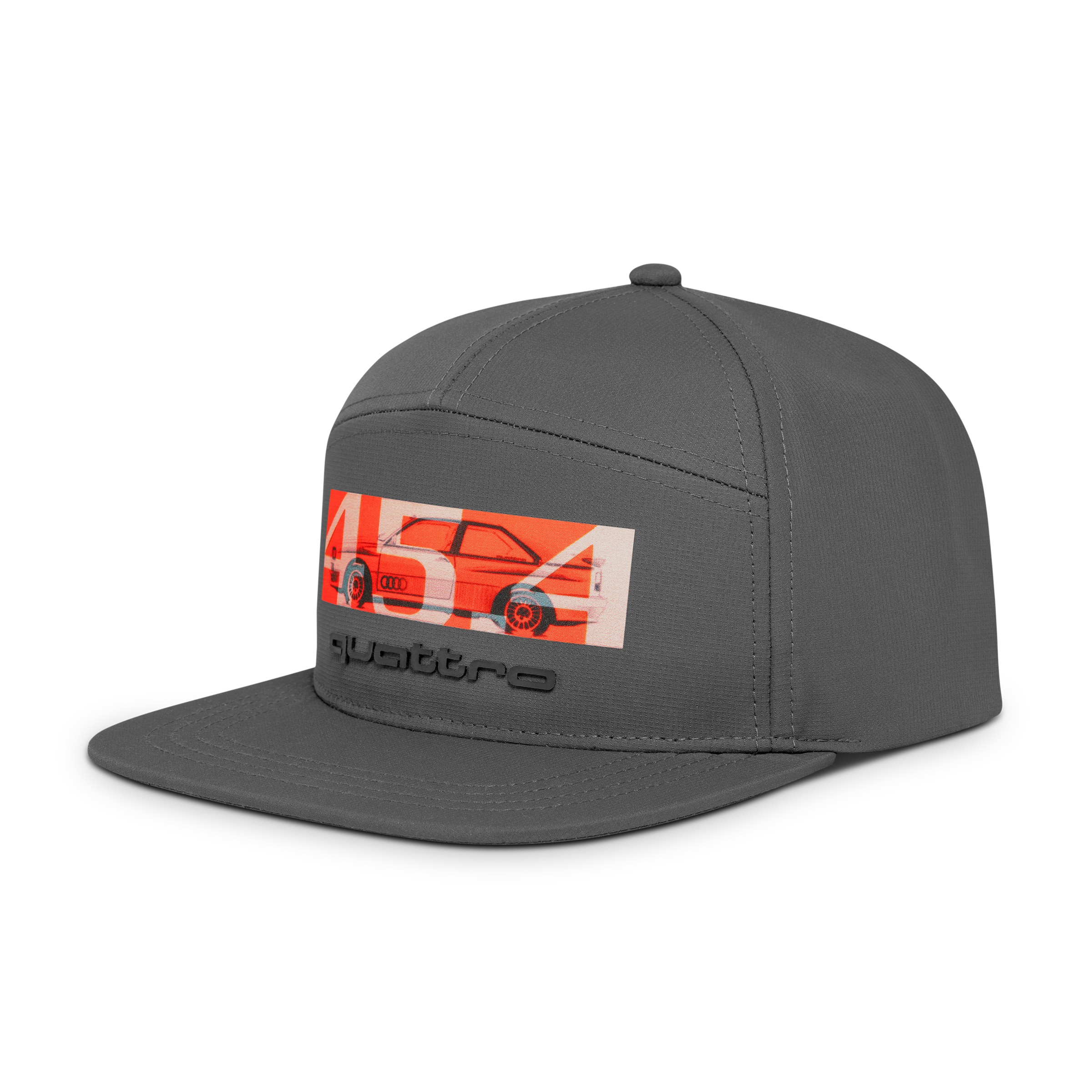 Cappellino Snapback Audi Collection Quattro, Nero Unisex, Taglia Regolabile 55-59 Cm, Con Logo 3D