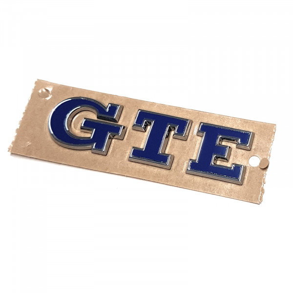 Original VW Schriftzug GTE Emblem blau Logo Aufkleber chrom glänzend