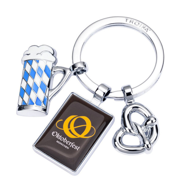 Schlüsselanhänger MAß & BREZN OKTOBERFEST Bierkrug Bretzel Keyring KYR25-A701