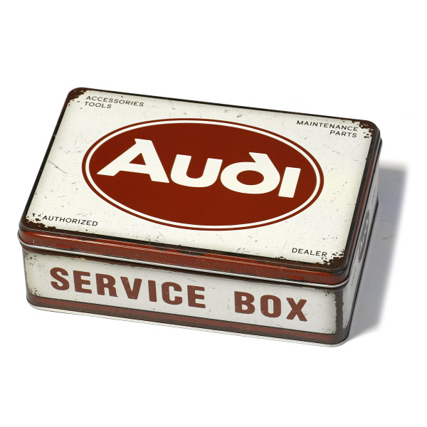 Audi Vorratsdose Logo Audi Pflaume Oval Stahlblech Service Box Dose Nostalgie A8-8025