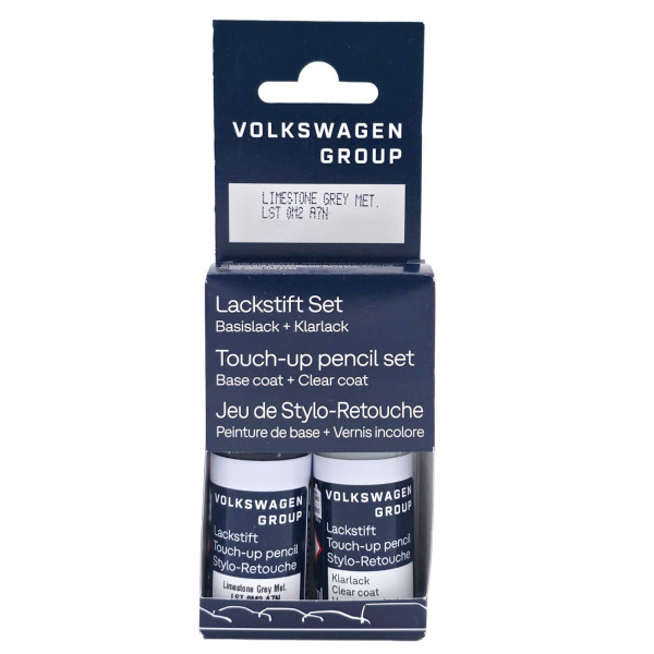 Original VW Lackstift-Set limestone grey metallic Lackcode LA7N Basislack Klarlack LST0M2A7N