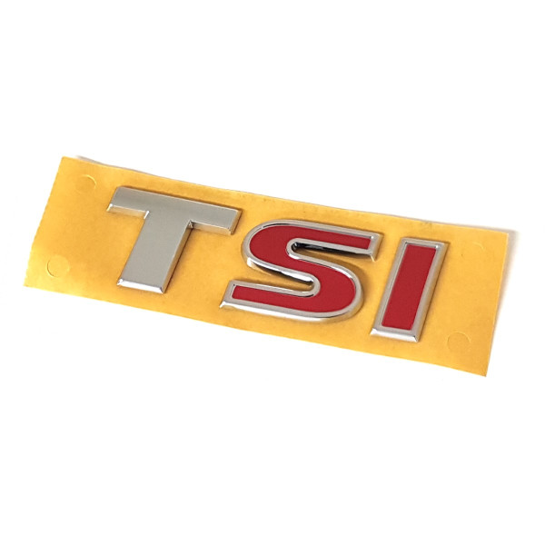 Original VW Schriftzug TSI Logo Aufkleber Emblem chrom/silber/rot 5G0853675BJZQ