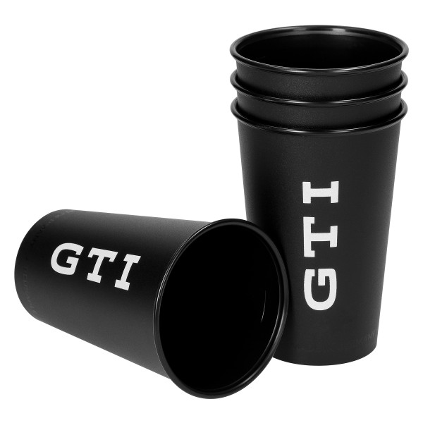 Original VW Becher GTI Design 4 Stück Getränkebecher schwarz Cup 0.3L Kollektion 3A4069604