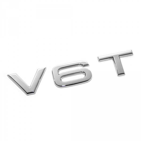 Original Audi V6T Schriftzug Exterieur Kotflügel Emblem Logo chrom
