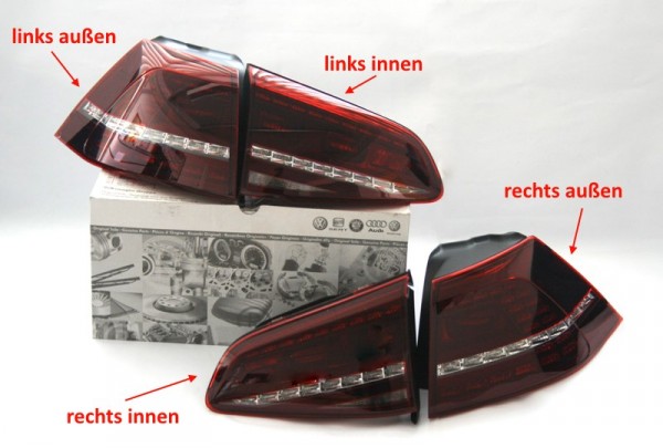 LED Rückleuchten VW Golf 7 R kirschrot abgedunkelt, Original Tuning