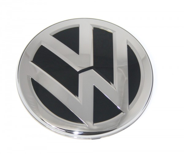 VW-Emblem Kühlergrill Original VW Passat 3G Jetta Touran Zeichen Schwarz / Chromglanz