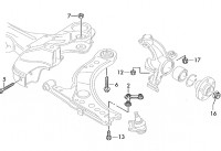 Befestigungsteile Vorderachse (Golf IV, Bora) Befestigungsteile Vorderachse (Golf IV, Bora)