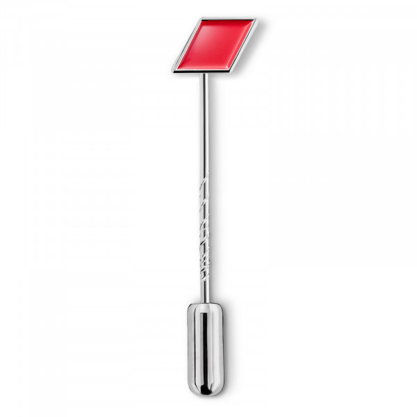 Original Audi Sport Anstecknadel Raute Logo Pin Ansteckpin Metall silber/rot 3191700400