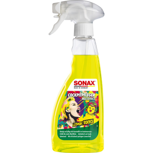 SONAX Cockpitpfleger Matteffect Kunststoffreiniger Cockpitspray Lemon Rocks 03432410