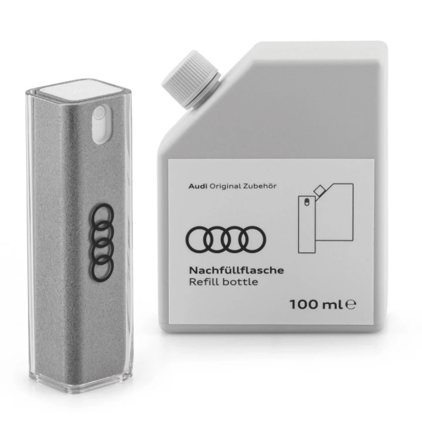 Original Audi 2-in-1 Displayreiniger Nachfüllflasche Reinigung Display Pflege Mikrofaserhülle 85E096