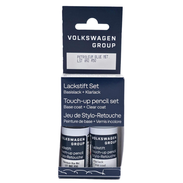 Original VW Lackstift-Set petroleum blue metallic Lackcode LR5Q Basislack Klarlack LST0M2R5Q