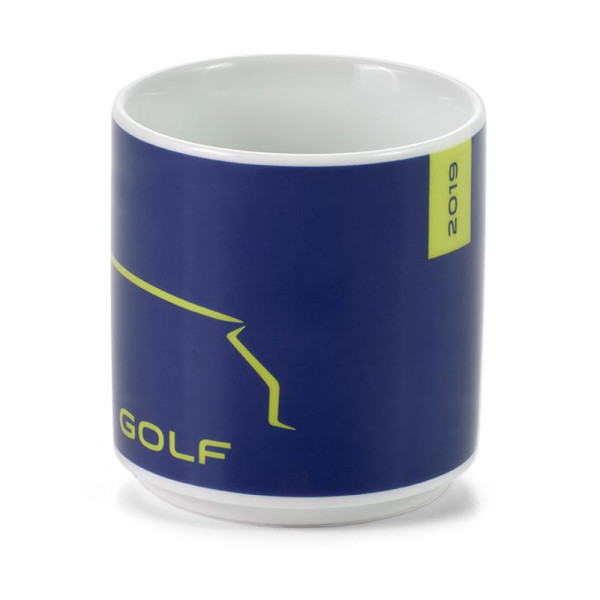 Original VW Kaffeetasse Golf Kollektion Tasse Becher 250ml Porzellan blau/gelb 5HG069601G