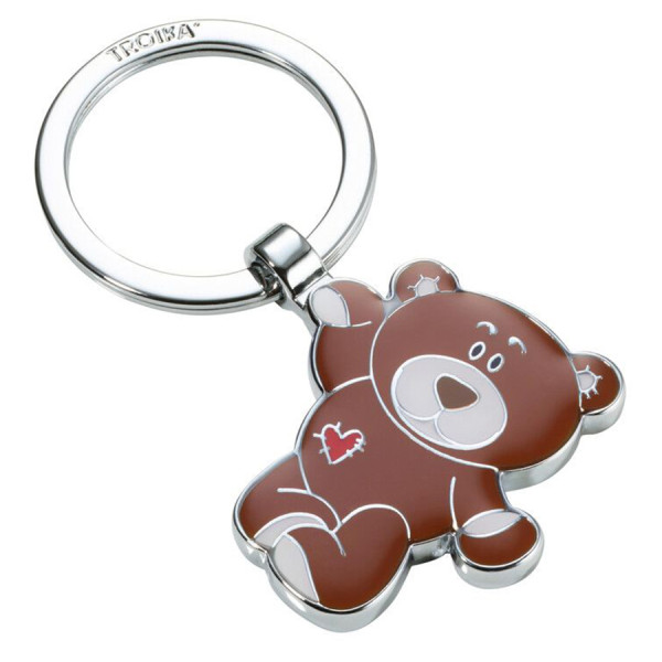 Schlüsselanhänger BRUNO Teddybär mit Herz Anhänger Metallguss Keyring KR24-11