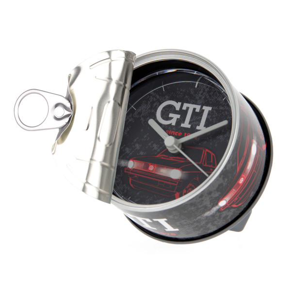 VW GTI MyClock Uhr Konservenformat since 1976 schwarz Magnet Quarzuhrwerk GTIMC01