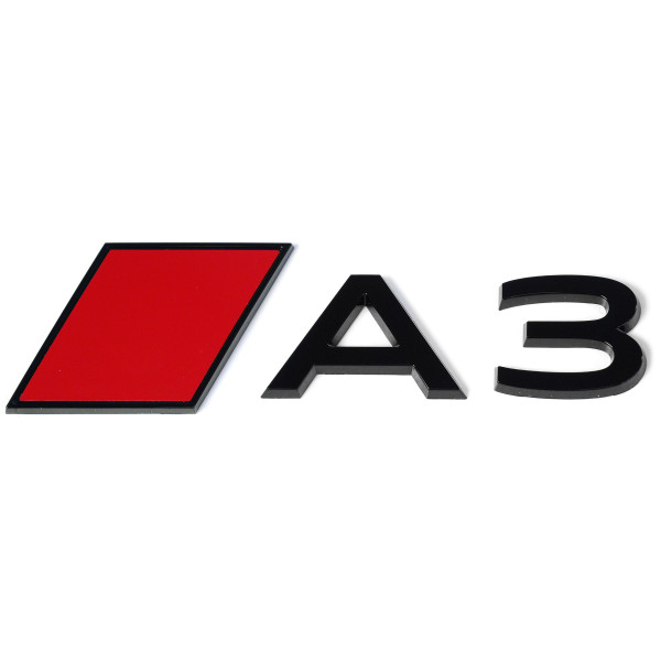 Original Audi A3 Schriftzug Black Edition Emblem Aufkleber schwarz/rot 8Y0853740A5FQ