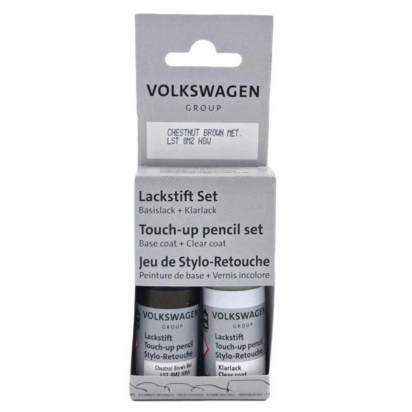 Original VW Lackstift-Set chestnutbrown metallic Lackcode LH8W Basislack Klarlack LST0M2H8W