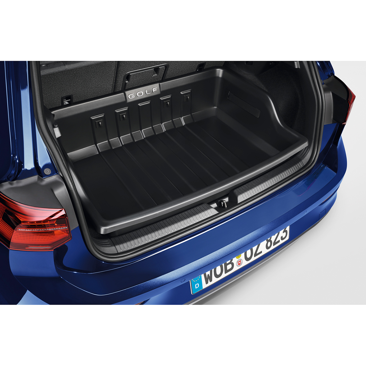 Gummi Kofferraummatte passend für den VW Golf 8 Fließheck unterer Boden des  Kofferraums 2020->
