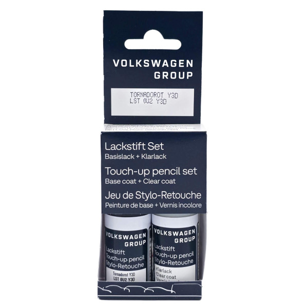 Original VW Lackstift-Set tornadorot Lackcode LY3D Basislack Klarlack LST0U2Y3D
