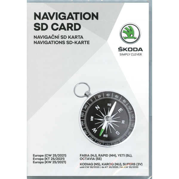 Original Skoda Kartendaten Navigationssystem MIB2 Europa-West Update SD-Karte Navigation 5L0051236CM