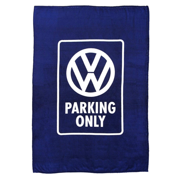 Fleecedecke 150x200cm VW Parking Only Kuscheldecke Parkschild Decke blau BUFL03