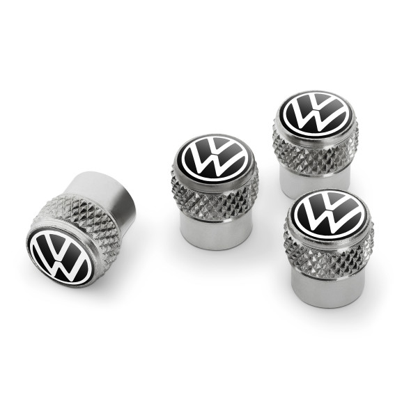 Original VW Ventilkappen New Volkswagen Design Logo Aluminiumventile 000071215E