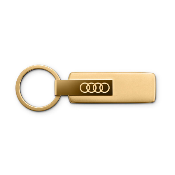 Original Audi Schlüsselanhänger Ringe Logo Edelstahl Schlüsselband Keyring goldfarben 3182501820