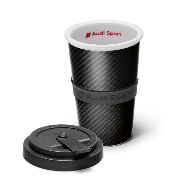 Original Audi Sport Trinkbecher Carbonoptik Becher Porzellan 400ml schwarz 3291800800