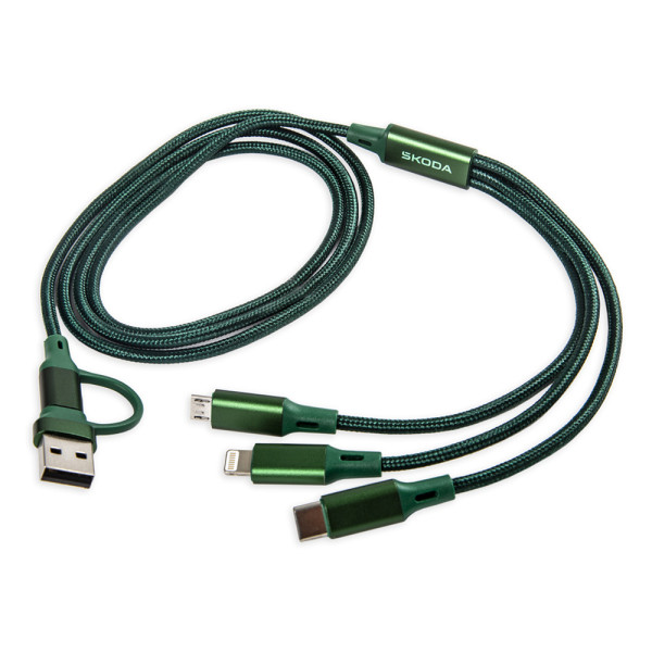 Original Skoda USB Ladekabel 4in1 Verbindungskabel Lightning Kabel Adapter 6U0051445