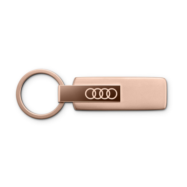 Original Audi Schlüsselanhänger Ringe Logo Edelstahl Schlüsselband Keyring rosé 3182501830
