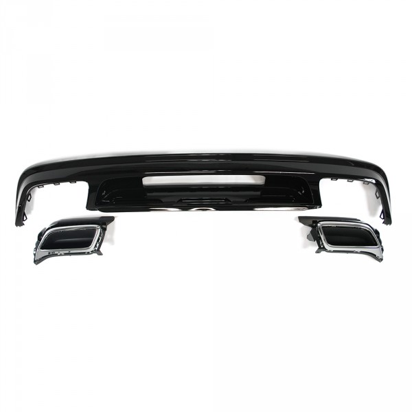 Original VW Tiguan II (MQB) Heckdiffusor Set Tuning Spoiler schwarz chrom