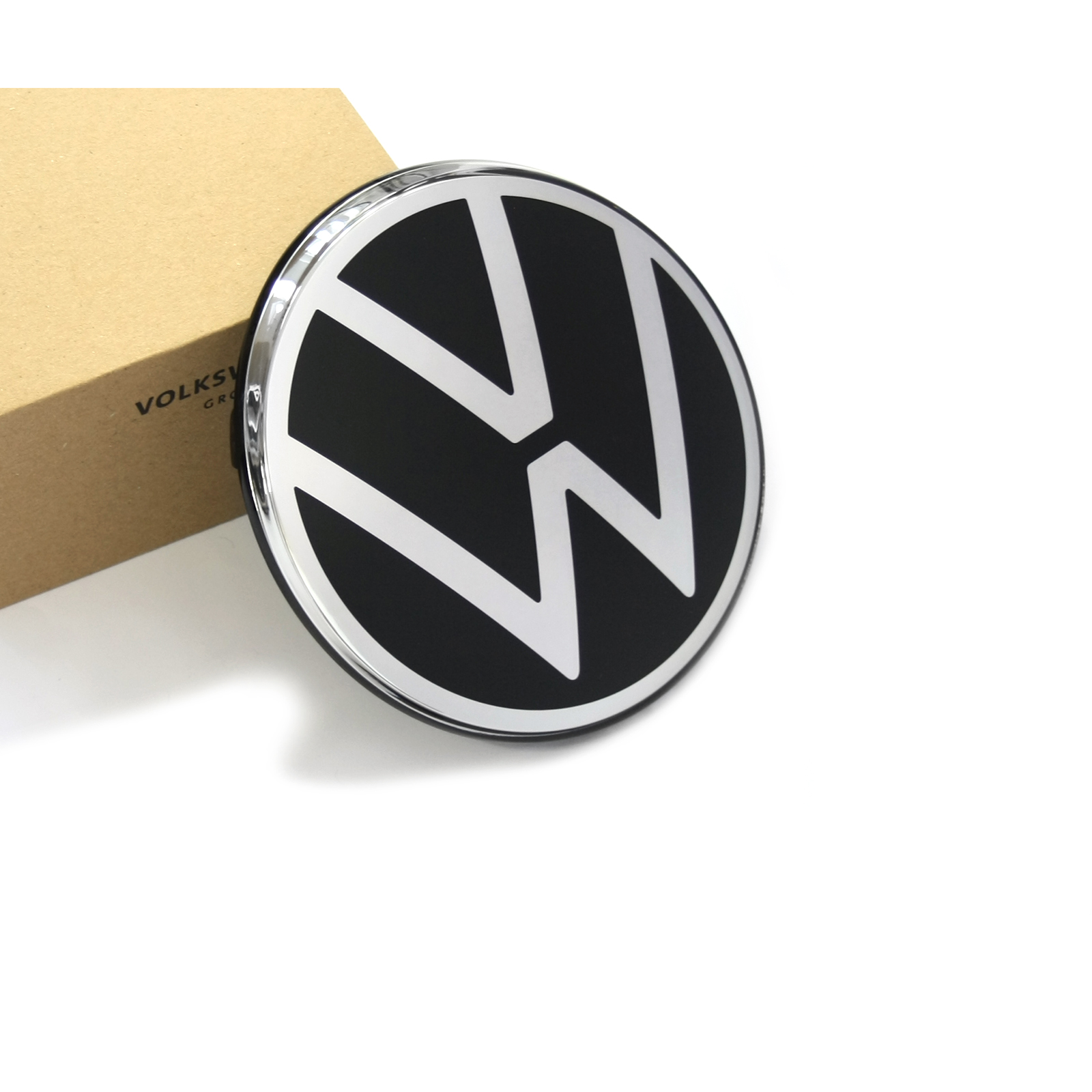 Original VW Touareg 3 (CR) VW Emblem Kühlergrill Logo Zeichen schwarz  verchromt