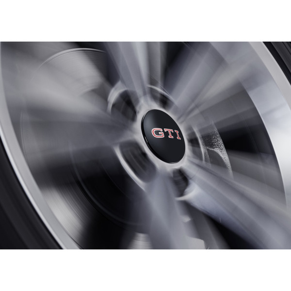 Original VW Dynamische Nabenkappen GTI Logo Leichtmetallfelge schwarz/rot 000071213E