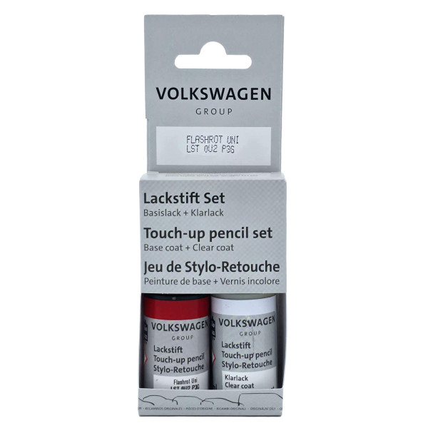 Original VW Lackstift-Set flashrot Lackcode LP3G Basislack Klarlack LST0U2P3G
